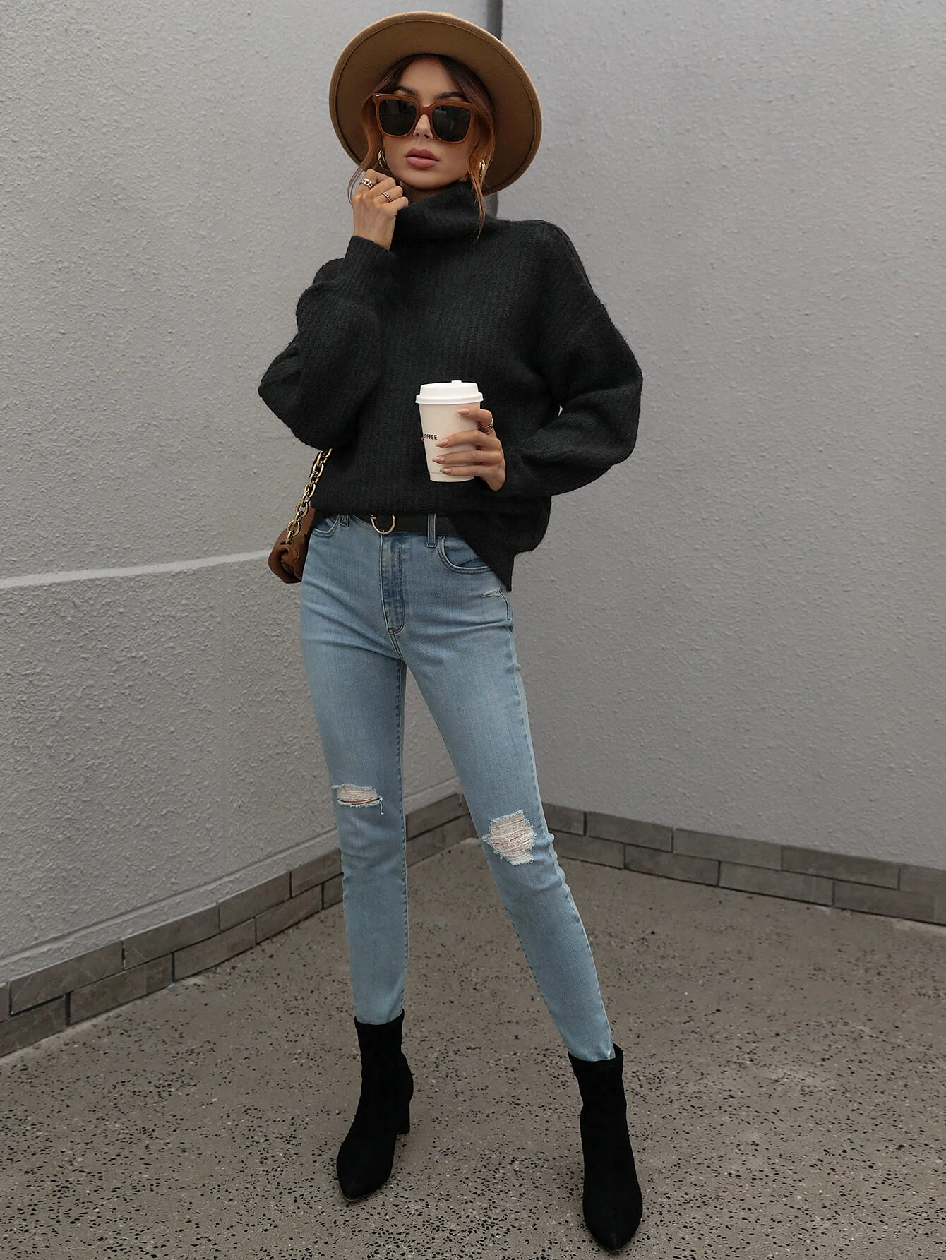 CHESTER KNIT JUMPER - BLACK