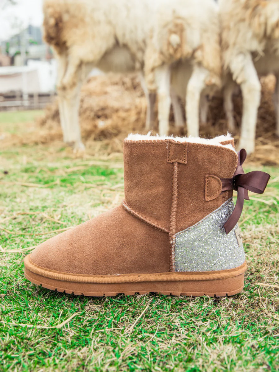 SMAIBULUN Ugg | Sequins Ballet Bow Mini Boots - Chestnut - Image 10