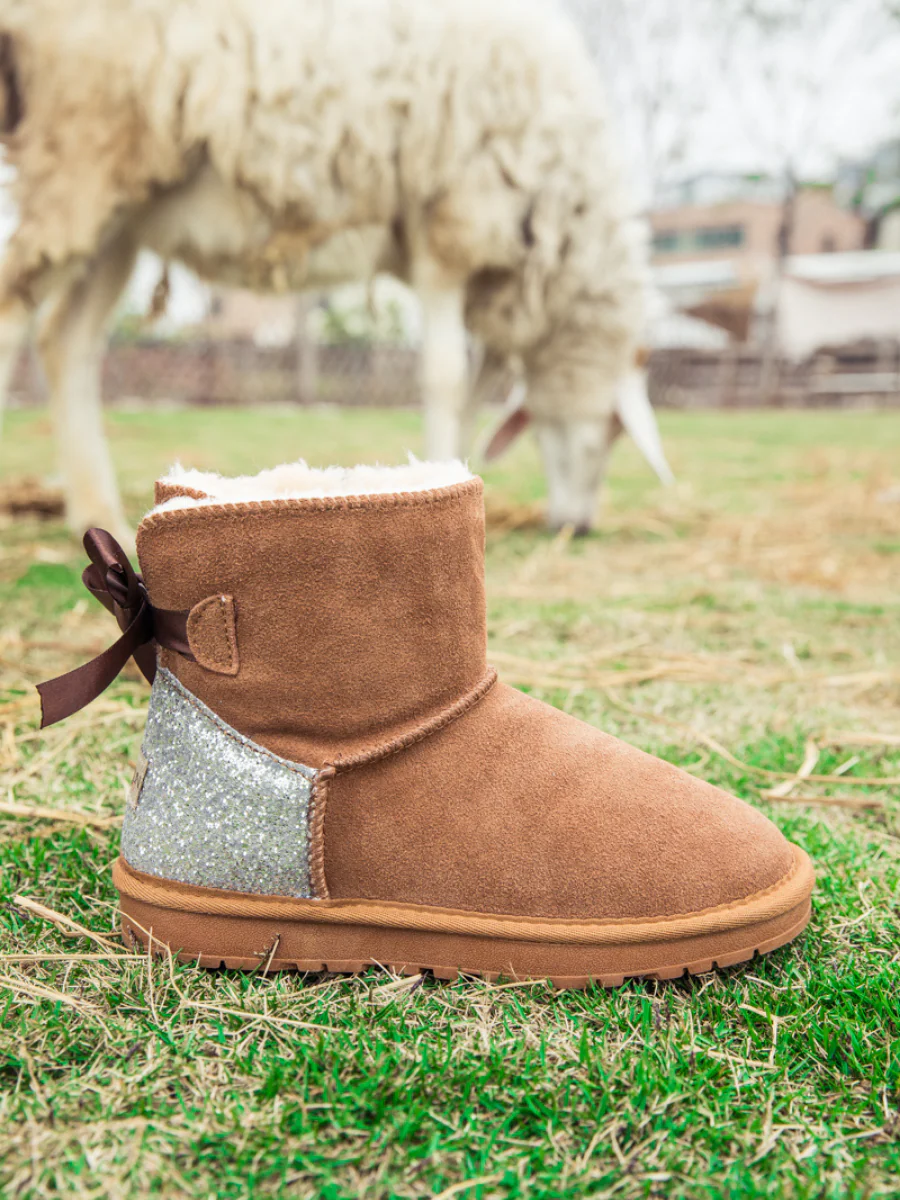 SMAIBULUN Ugg | Sequins Ballet Bow Mini Boots - Chestnut - Image 9