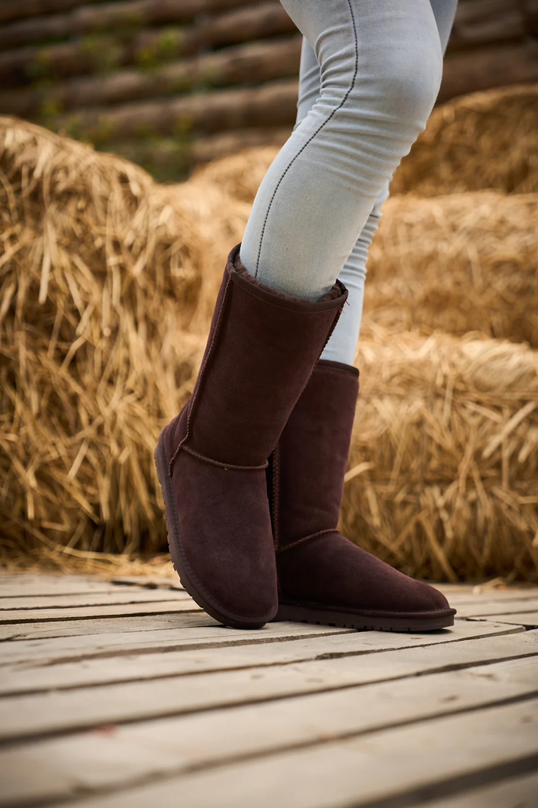 SMAIBULUN Ugg | Classic Suede Mid-Length boots - Brown - Image 3