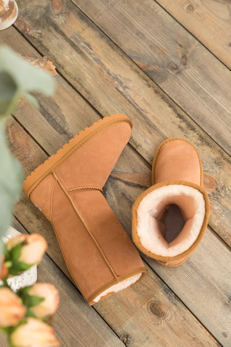 SMAIBULUN Ugg | Classic Suede Mid-Length boots - Chestnut - Image 6