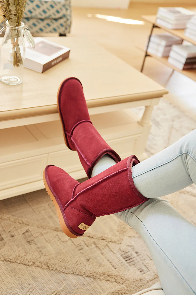 SMAIBULUN Ugg | Classic Suede Mid-Length boots - Claret - Image 10