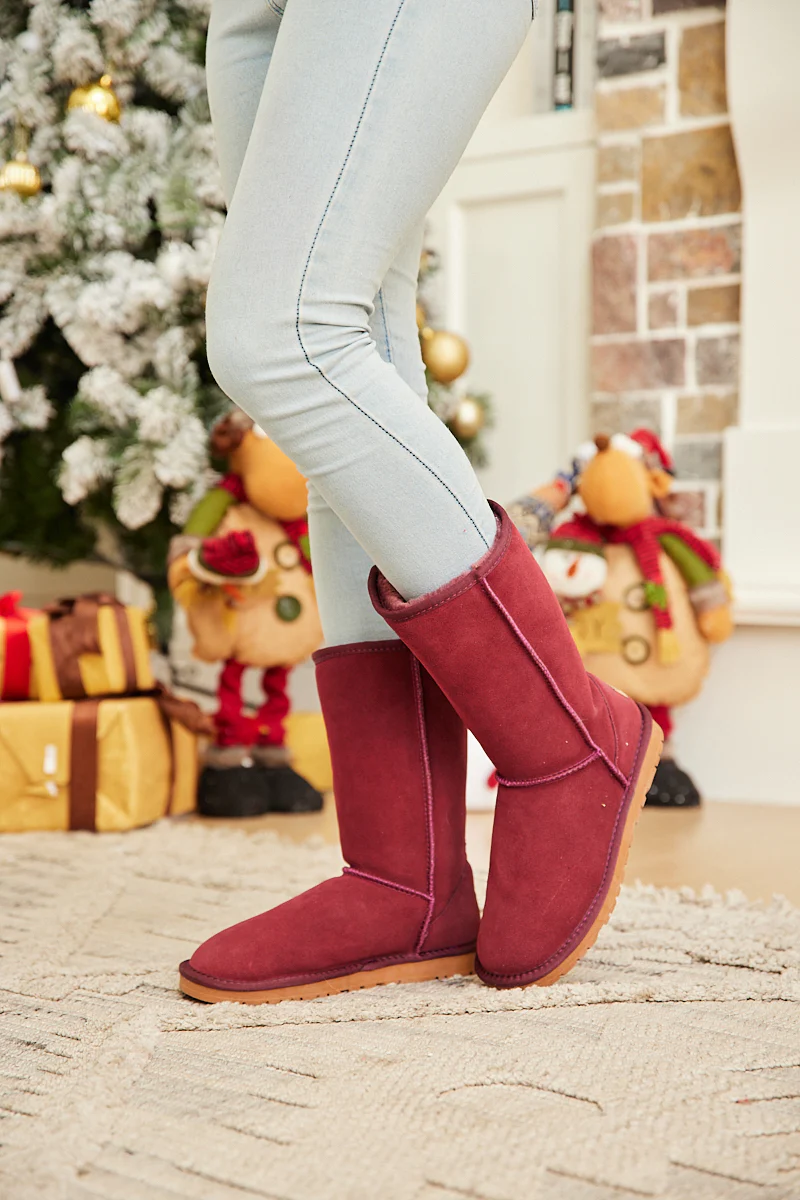 SMAIBULUN Ugg | Classic Suede Mid-Length boots - Claret - Image 7