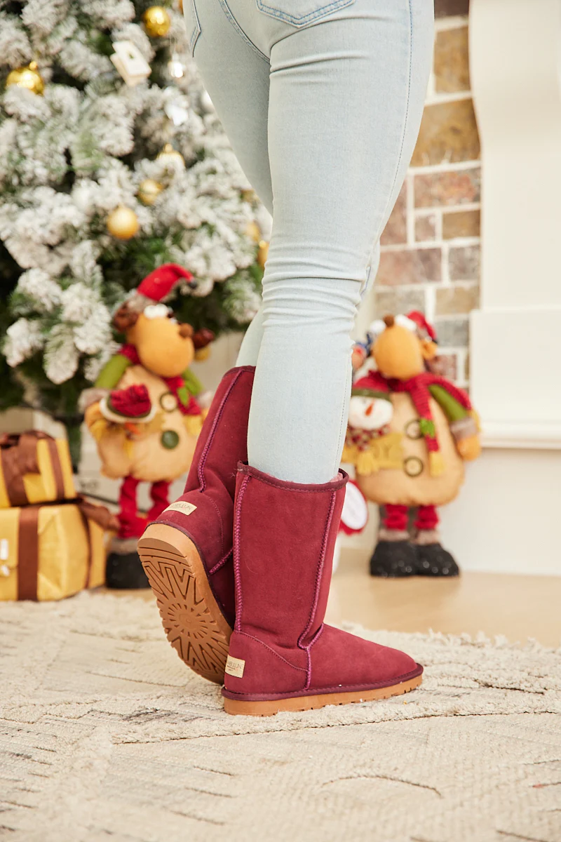 SMAIBULUN Ugg | Classic Suede Mid-Length boots - Claret - Image 8