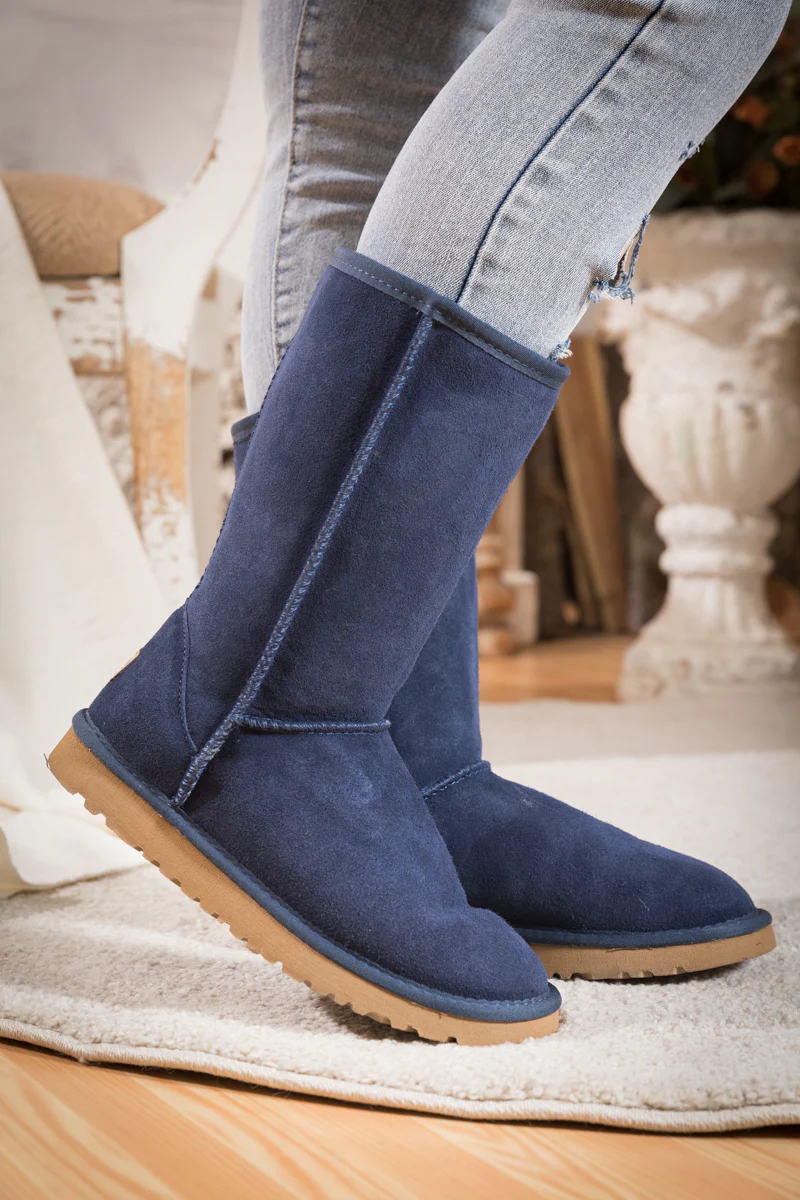 SMAIBULUN Ugg | Classic Suede Mid-Length boots - Navy - Image 4