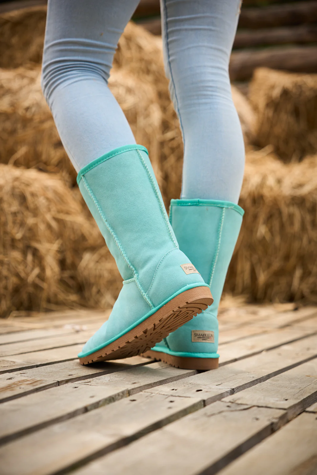 SMAIBULUN Ugg | Classic Suede Mid-Length boots - Turquoise - Image 5