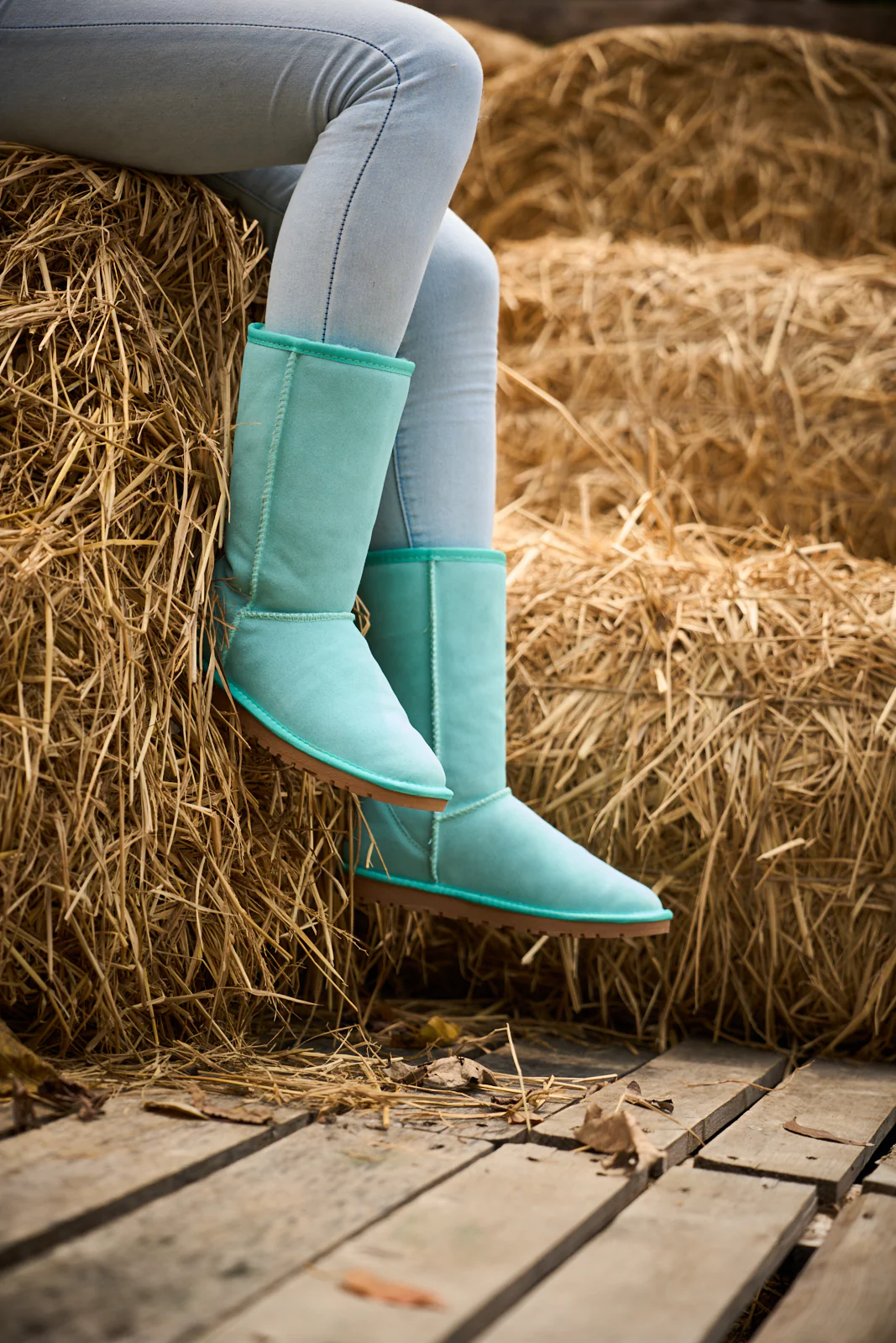 SMAIBULUN Ugg | Classic Suede Mid-Length boots - Turquoise - Image 7