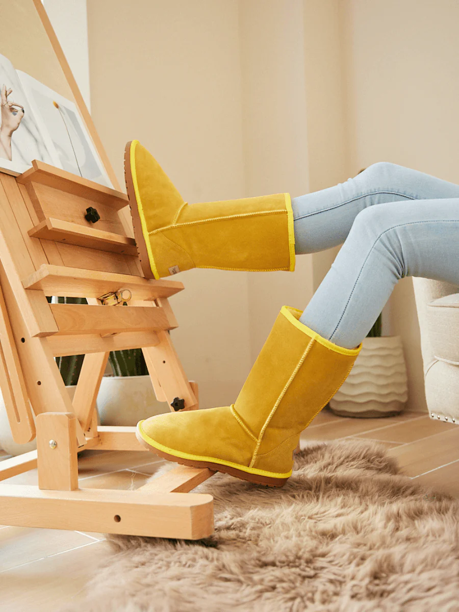 SMAIBULUN Ugg | Classic Suede Mid-Length boots - Yellow - Image 6