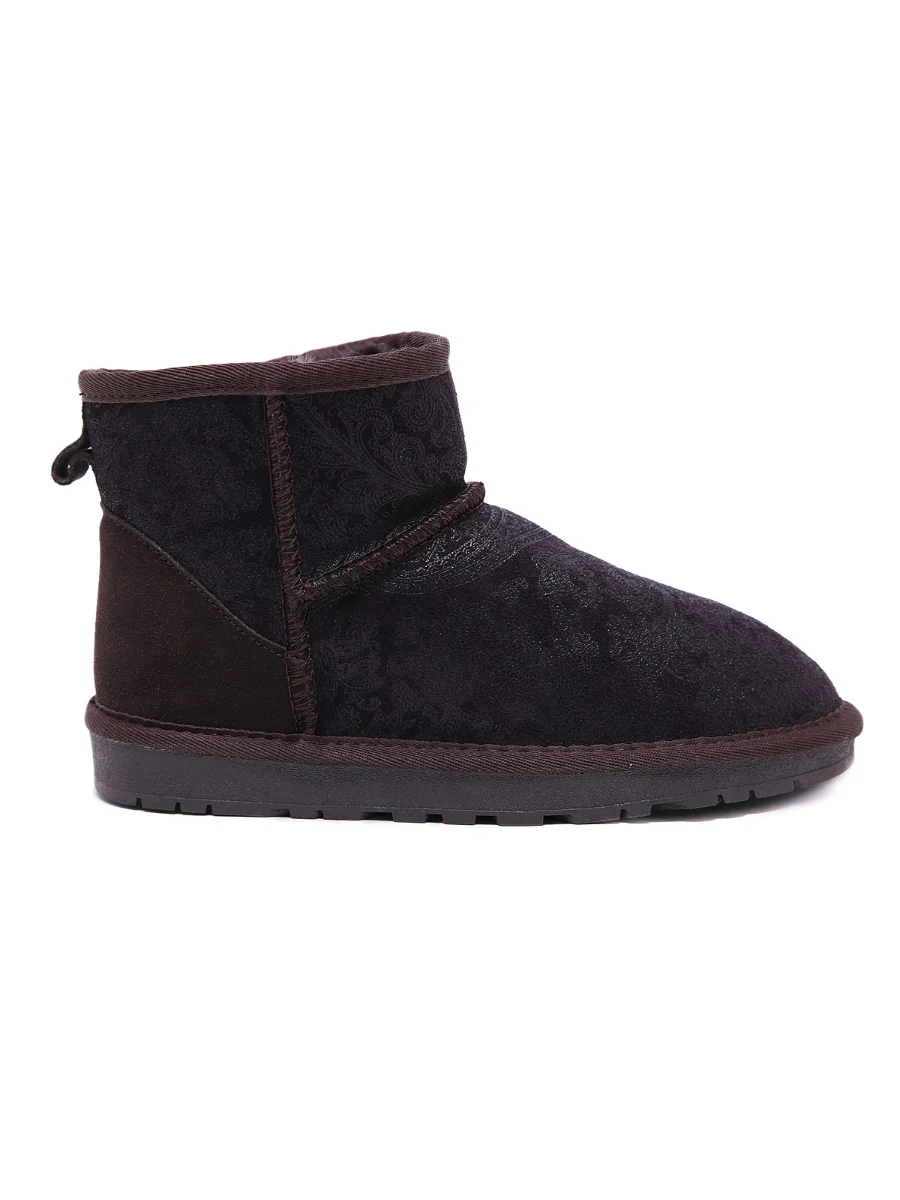 SMAIBULUN Ugg | Embroidered Faux Fur-Lined Leather Suede Boot - Image 14