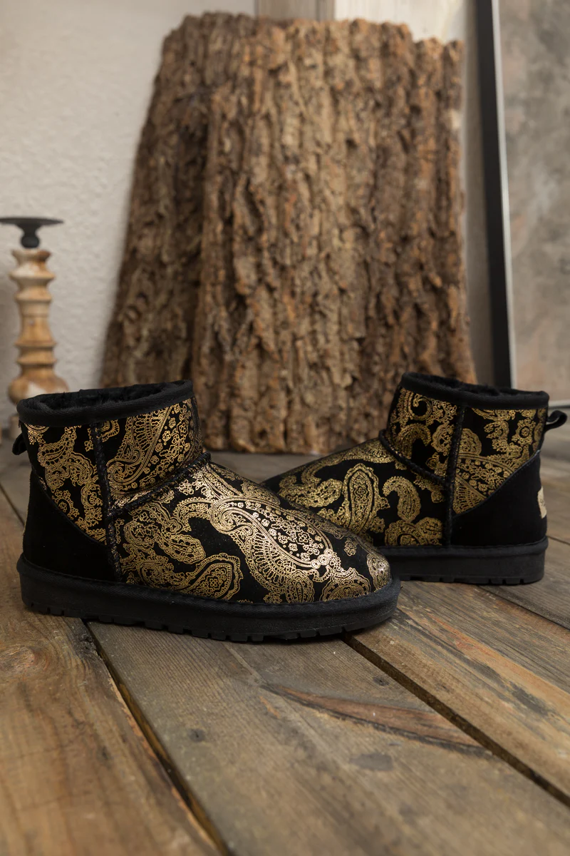SMAIBULUN Ugg | Embroidered Faux Fur-Lined Leather Suede Boot - Image 7