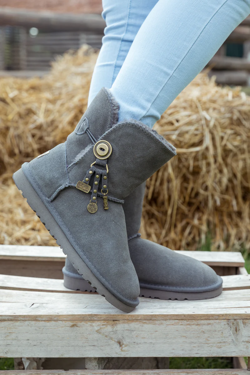 SMAIBULUN Ugg | FAUX FUR-LINED COOPER LOCK TASSEL BOOT - GREY - Image 3