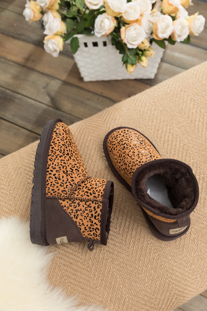 SMAIBULUN Ugg | Faux Fur-Lined Leather Suede Low Boots - Image 7