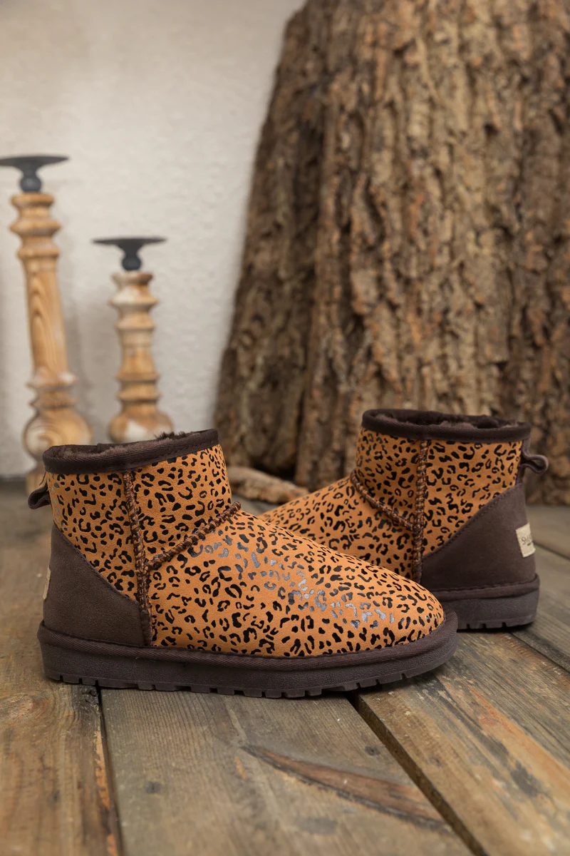 SMAIBULUN Ugg | Faux Fur-Lined Leather Suede Low Boots - Image 9