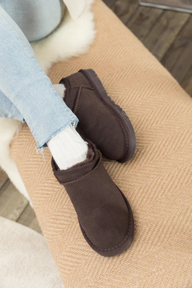 SMAIBULUN Ugg | Faux-Fur-Lined Suede Tasman Ankle Boot - Chocolate - Image 4