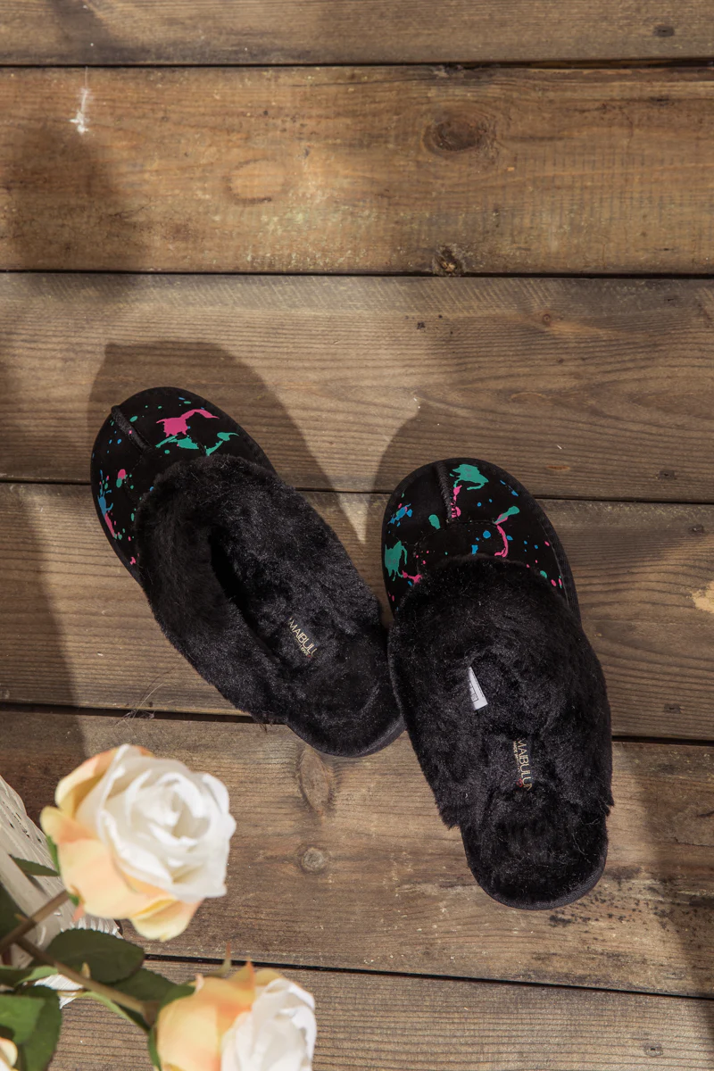 SMAIBULUN Ugg | FAUX FUR LINED SUEDE UPPER SLIPPER - BLACK - Image 8