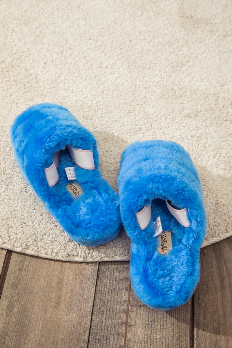 SMAIBULUN Ugg | Fluffy Soft Wool Snug Slipper Sandals - Azure - Image 10