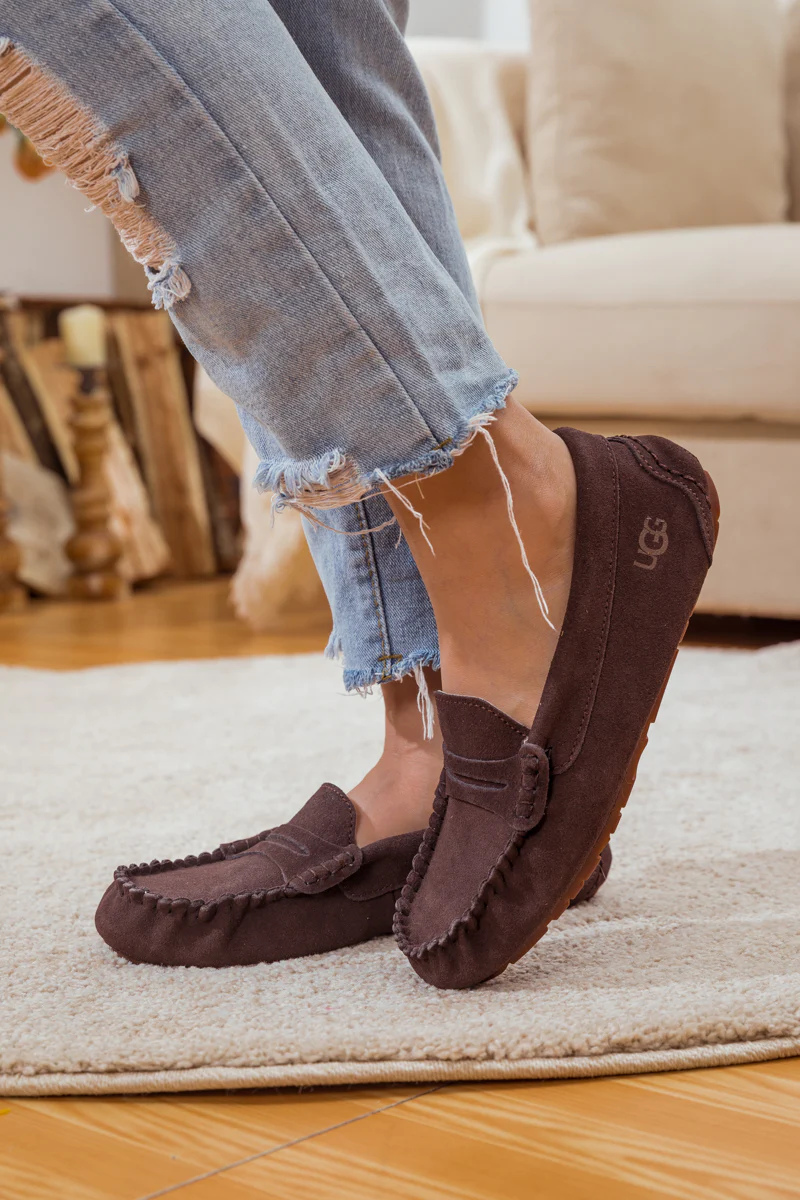 SMAIBULUN Ugg | LEATHER SUEDE MOCCASIN LOAFER - BROWN - Image 3