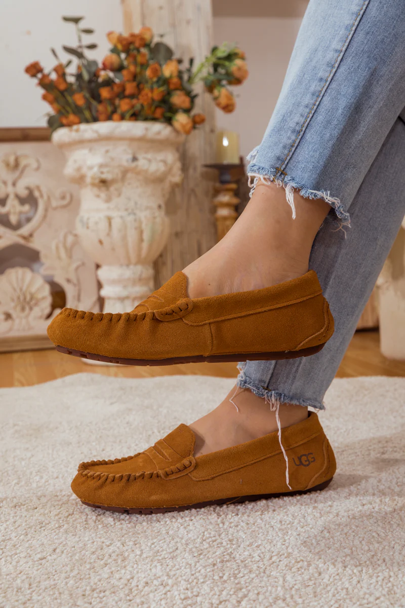SMAIBULUN Ugg | LEATHER SUEDE MOCCASIN LOAFER - CHESTNUT - Image 7