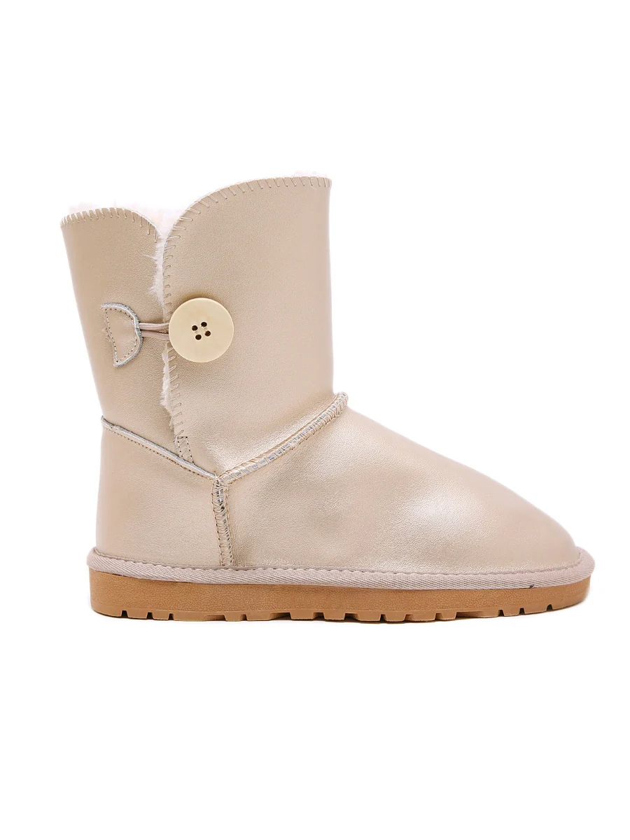 SMAIBULUN Ugg | Faux Fur-Lined Side Button Shearling Boot - Image 16