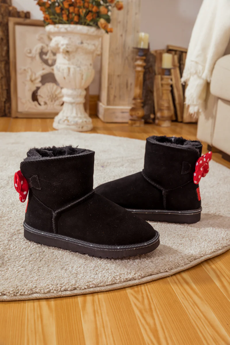SMAIBULUN Ugg | POLKA DOT RIBBON BOW SUEDE BOOTS - Image 3