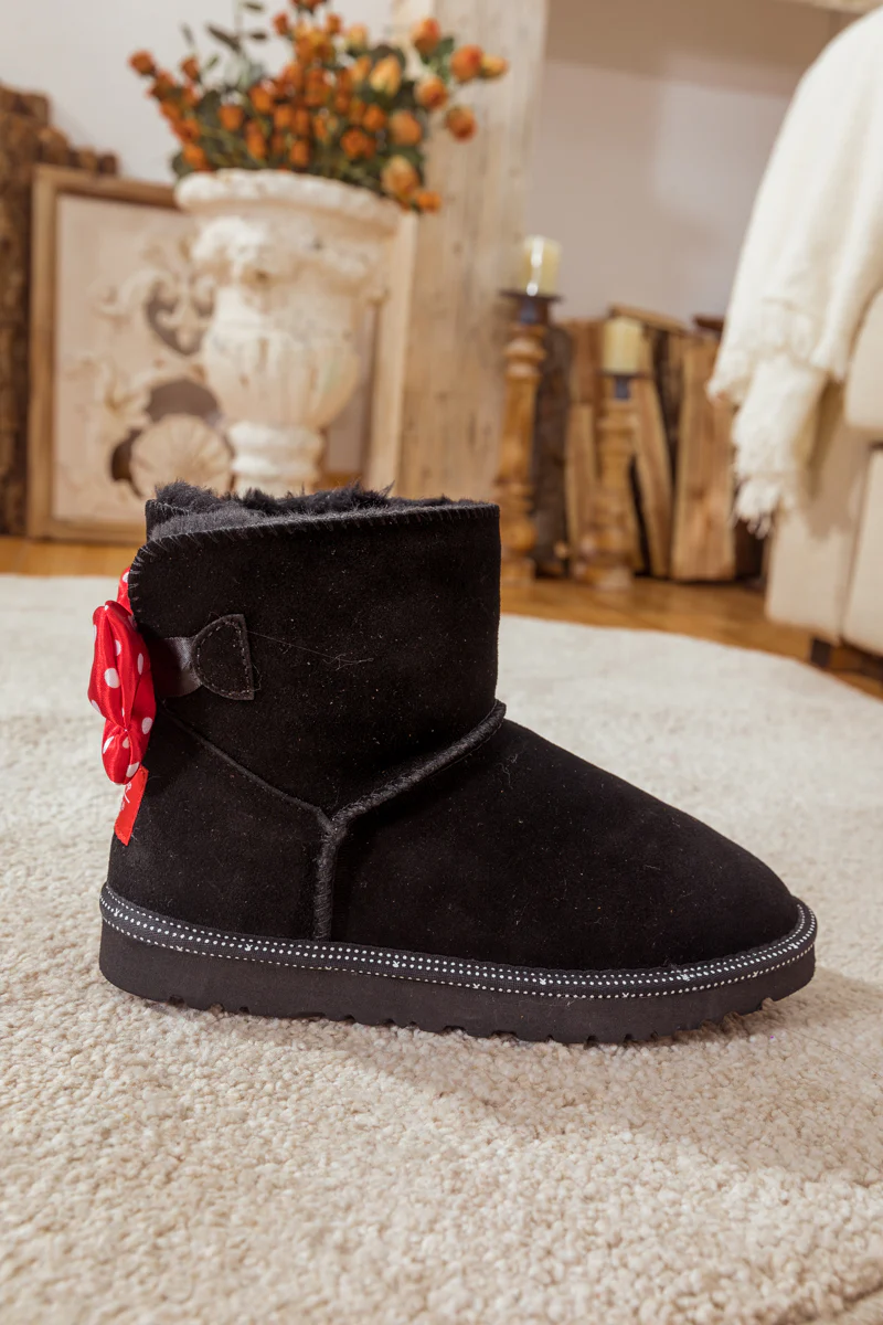 SMAIBULUN Ugg | POLKA DOT RIBBON BOW SUEDE BOOTS - Image 4