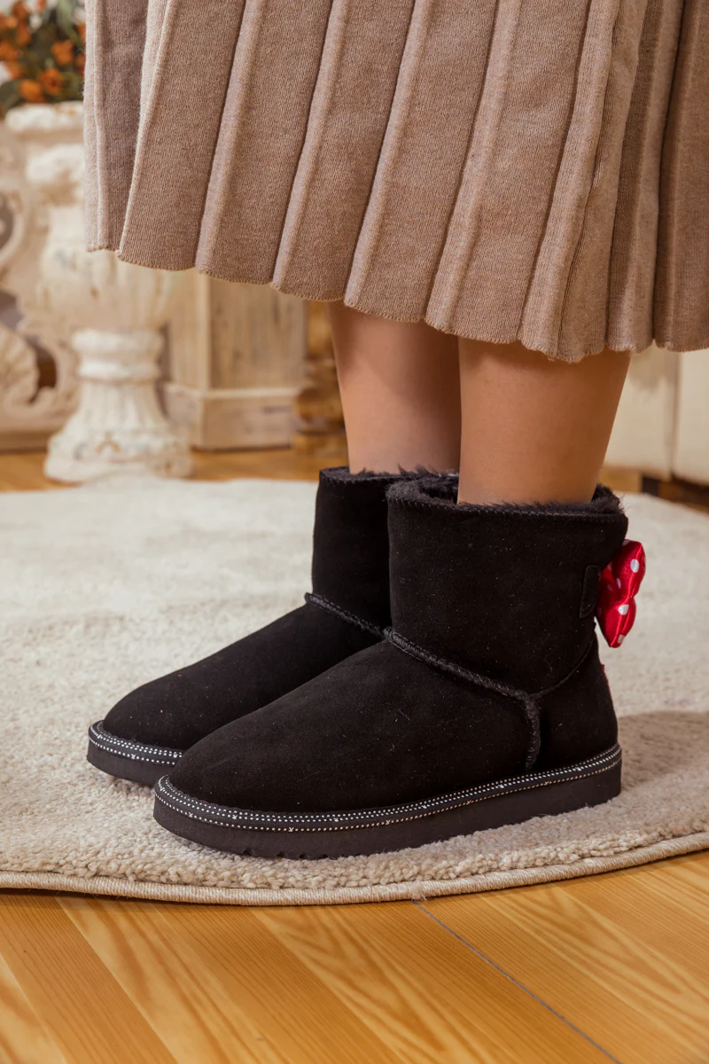 SMAIBULUN Ugg | POLKA DOT RIBBON BOW SUEDE BOOTS - Image 9