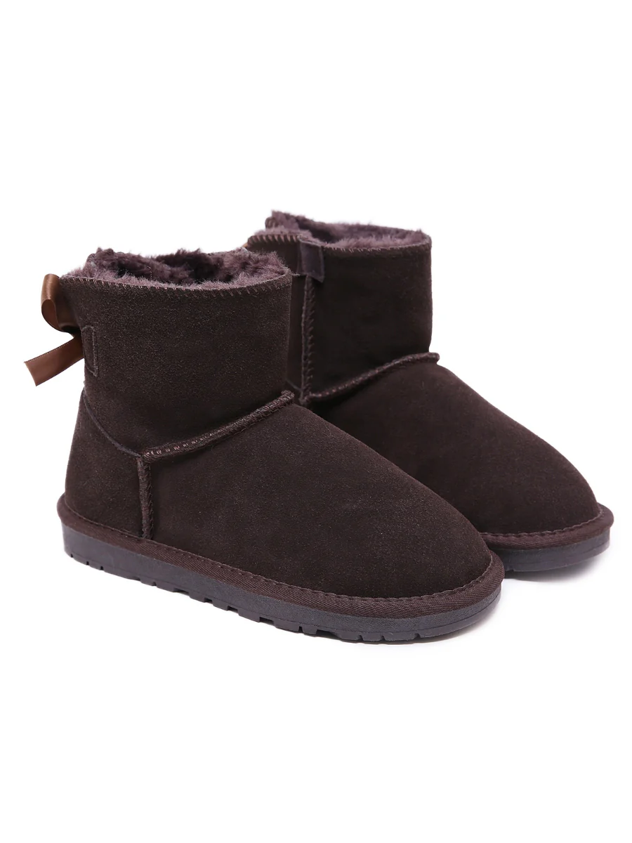 SMAIBULUN Ugg | Ribbon Bow Faux Fur-Lined Mini Ugg Boots - Image 11