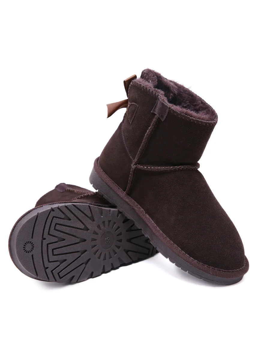 SMAIBULUN Ugg | Ribbon Bow Faux Fur-Lined Mini Ugg Boots - Image 14