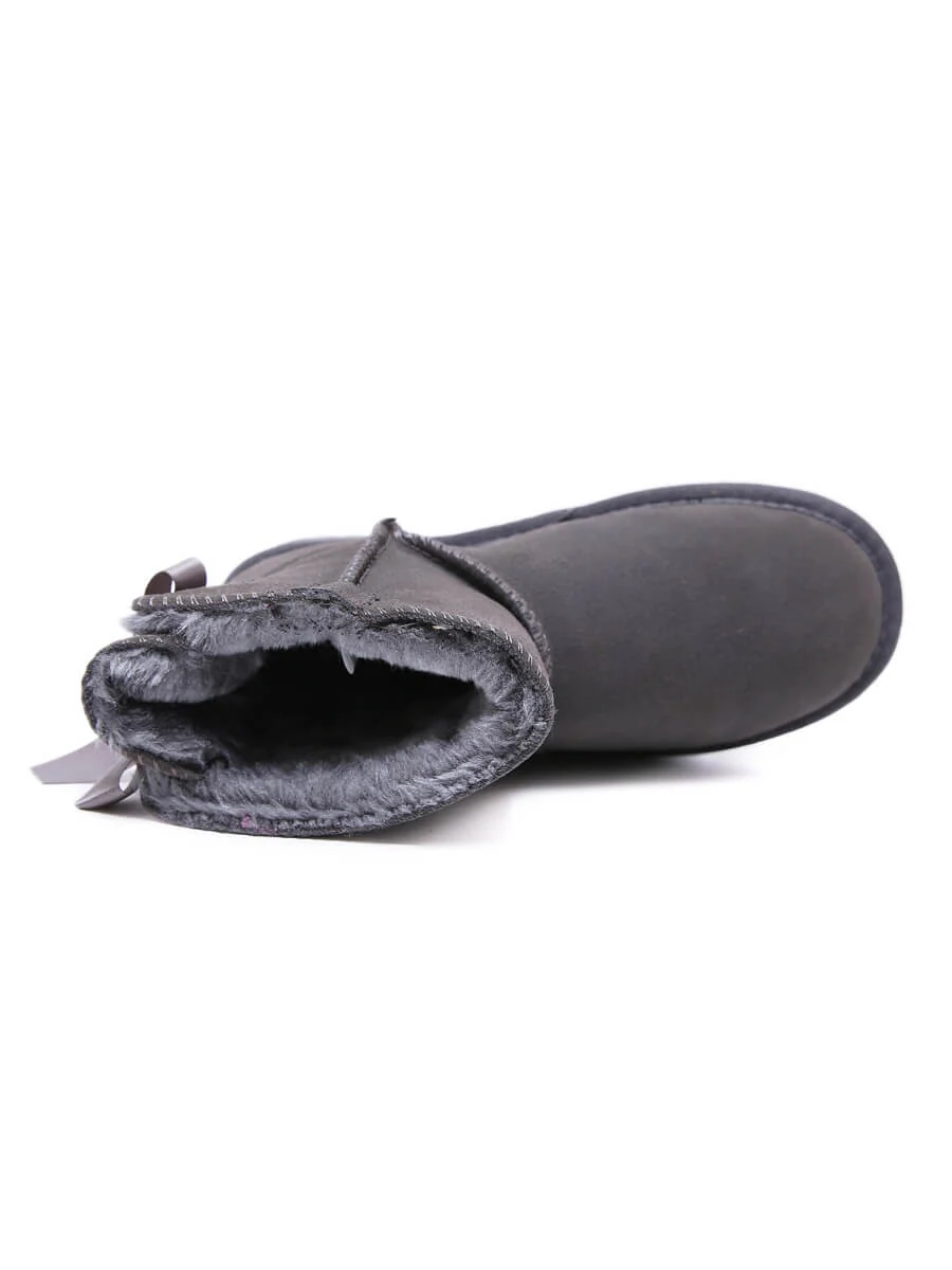 SMAIBULUN Ugg | Ribbon Bow Faux Fur-Lined Mini Ugg Boots - Image 17