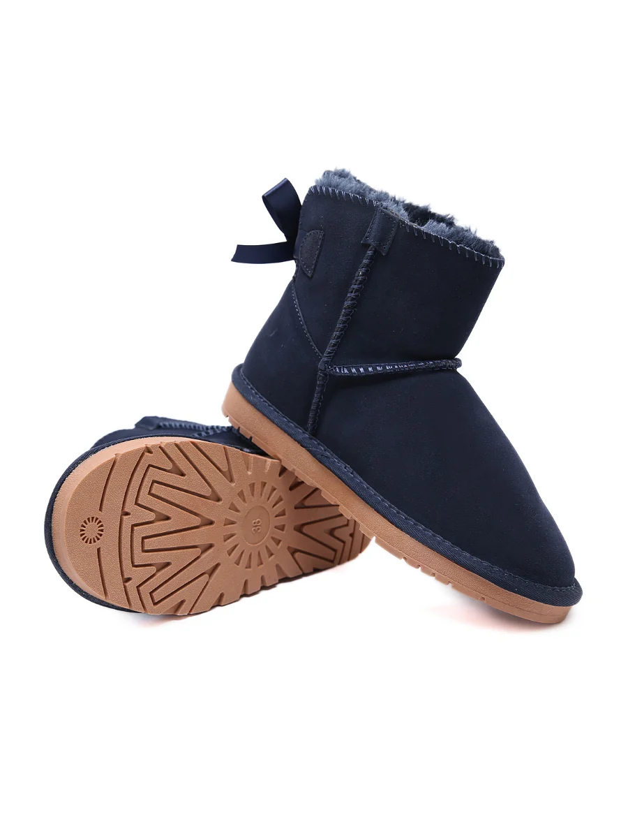 SMAIBULUN Ugg | Ribbon Bow Faux Fur-Lined Mini Ugg Boots - Image 23