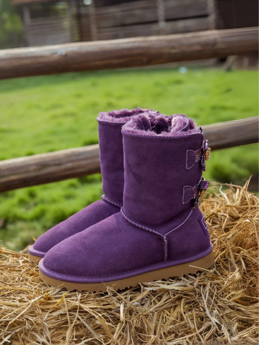 SMAIBULUN Ugg | SEQUIN BLING BALLET BOW BOOTS - VIOLET - Image 6
