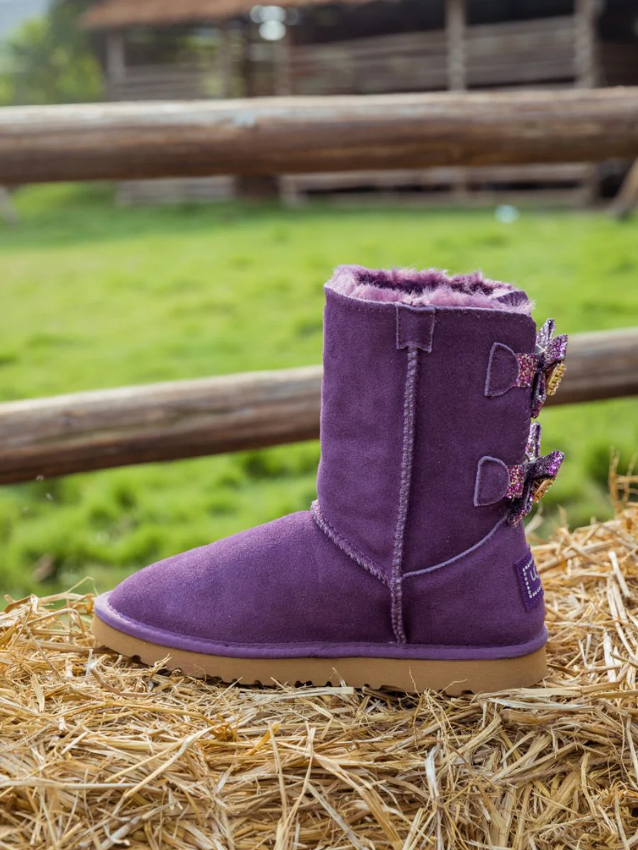 SMAIBULUN Ugg | SEQUIN BLING BALLET BOW BOOTS - VIOLET - Image 9