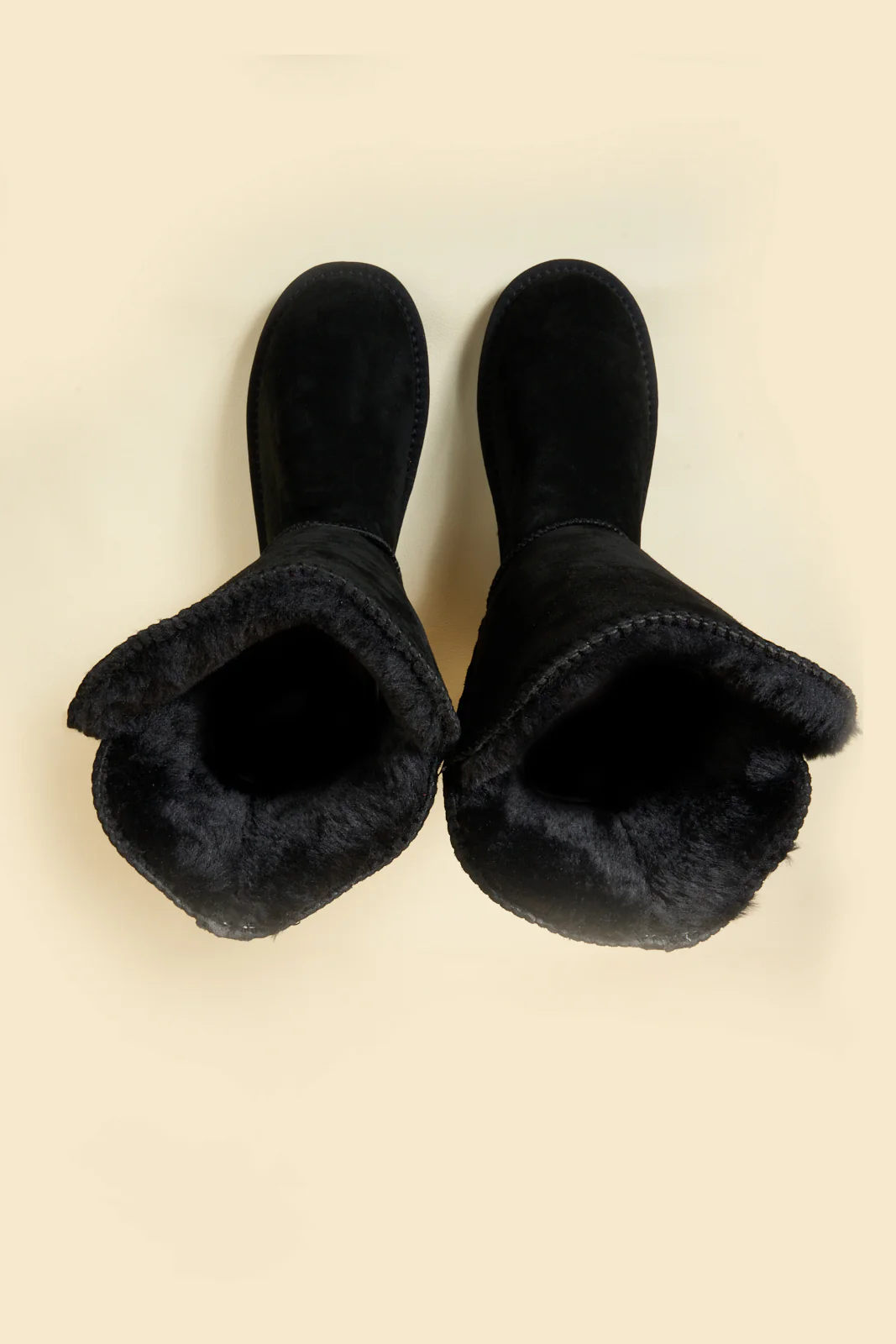 SMAIBULUN Ugg | Side Button Faux Fur-Lined Leather Suede Boots - black - Image 14