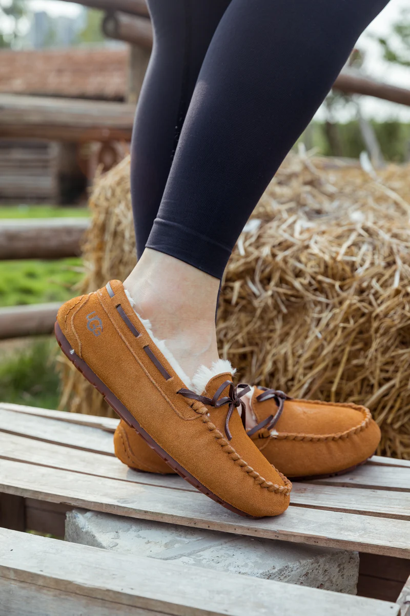 SMAIBULUN Ugg | WOOL LINED SUEDE MOCCASIN - CHESTNUT - Image 4