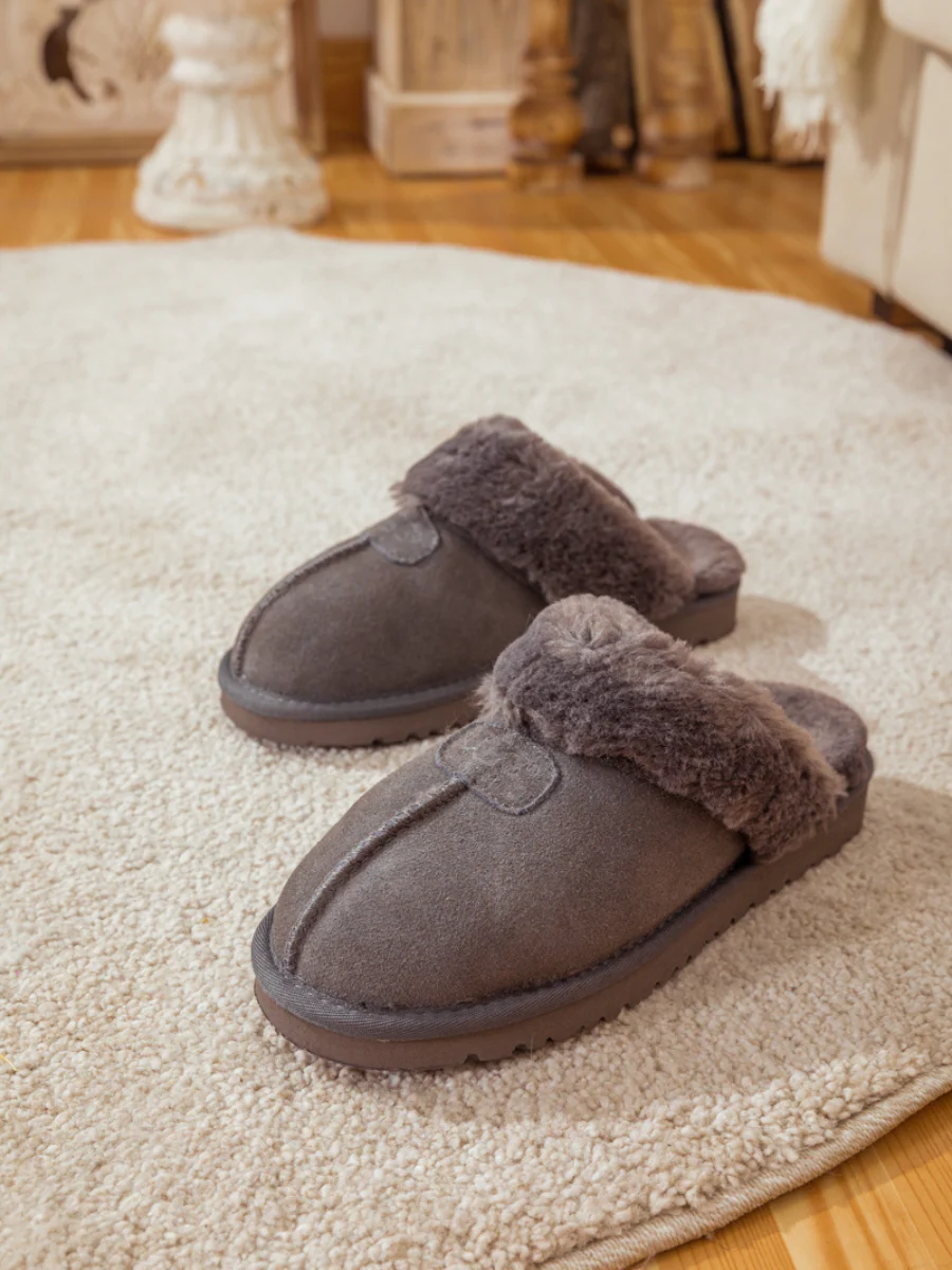 SMAIBULUN Ugg | WOOL LINED SUEDE SLIPPER - GREY - Image 7