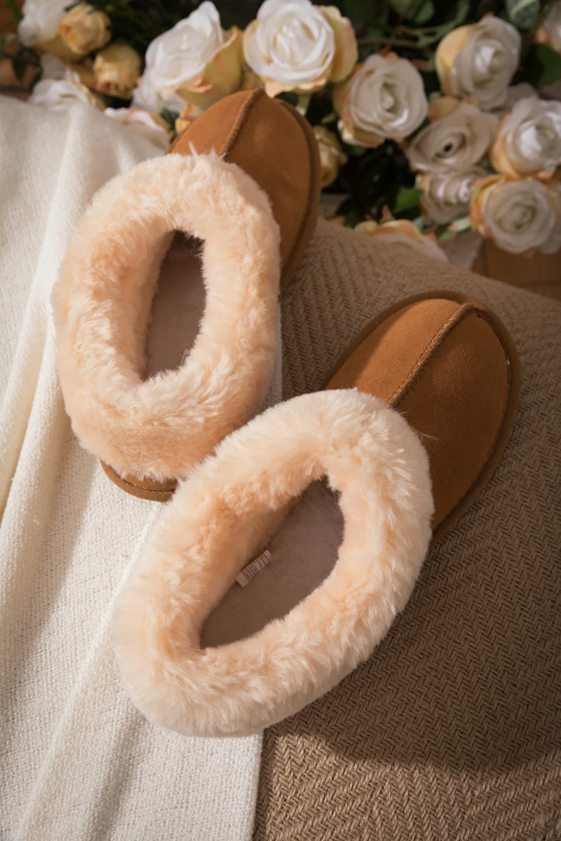 SMAIBULUN Ugg | WOOL LINED SUEDE TASMAN SLIPPER LOAFER - CHESTNUT - Image 10