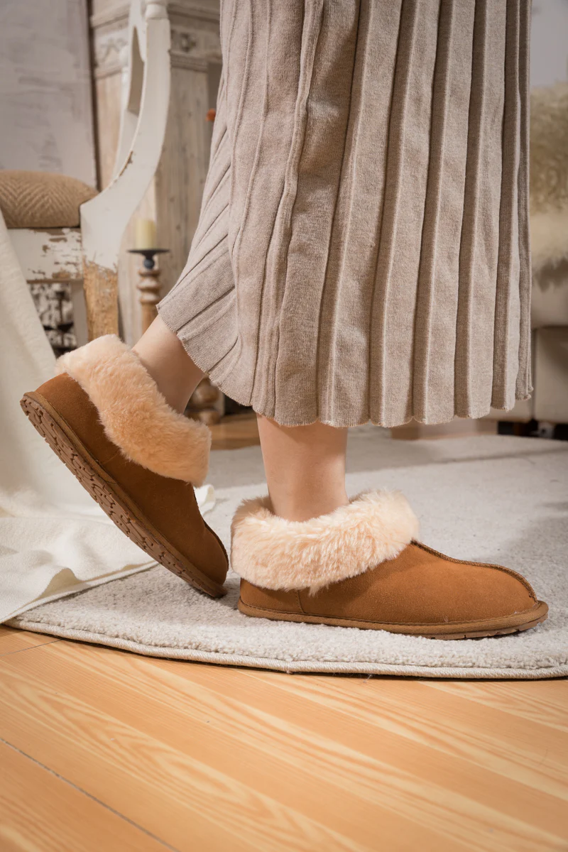 SMAIBULUN Ugg | WOOL LINED SUEDE TASMAN SLIPPER LOAFER - CHESTNUT - Image 5