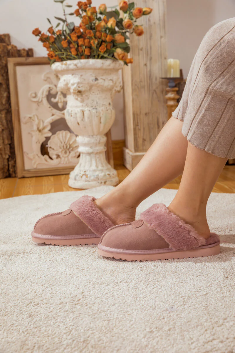 SMAIBULUN Ugg | WOOL LINED SUEDE SLIPPER - PINK - Image 6