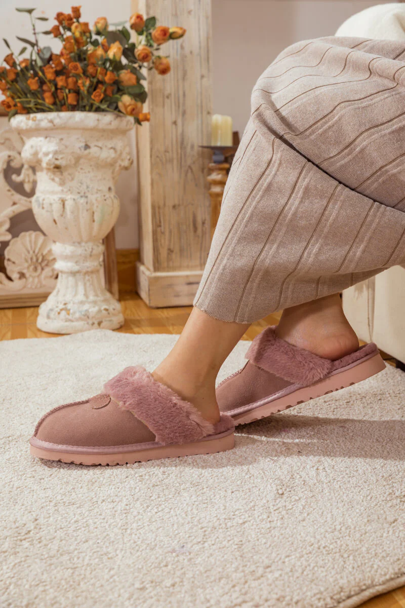 SMAIBULUN Ugg | WOOL LINED SUEDE SLIPPER - PINK - Image 7