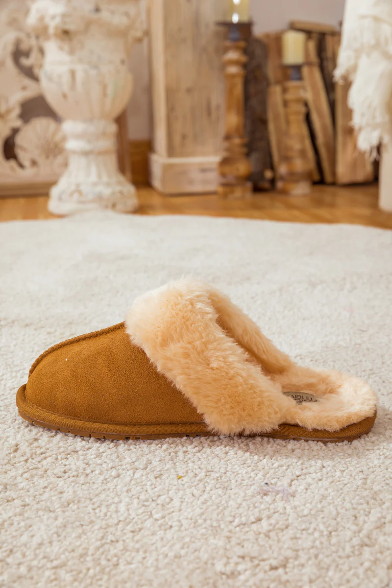 SMAIBULUN Ugg | WOOL LINED TASMAN SUEDE SLIPPER - CHESTNUT - Image 10